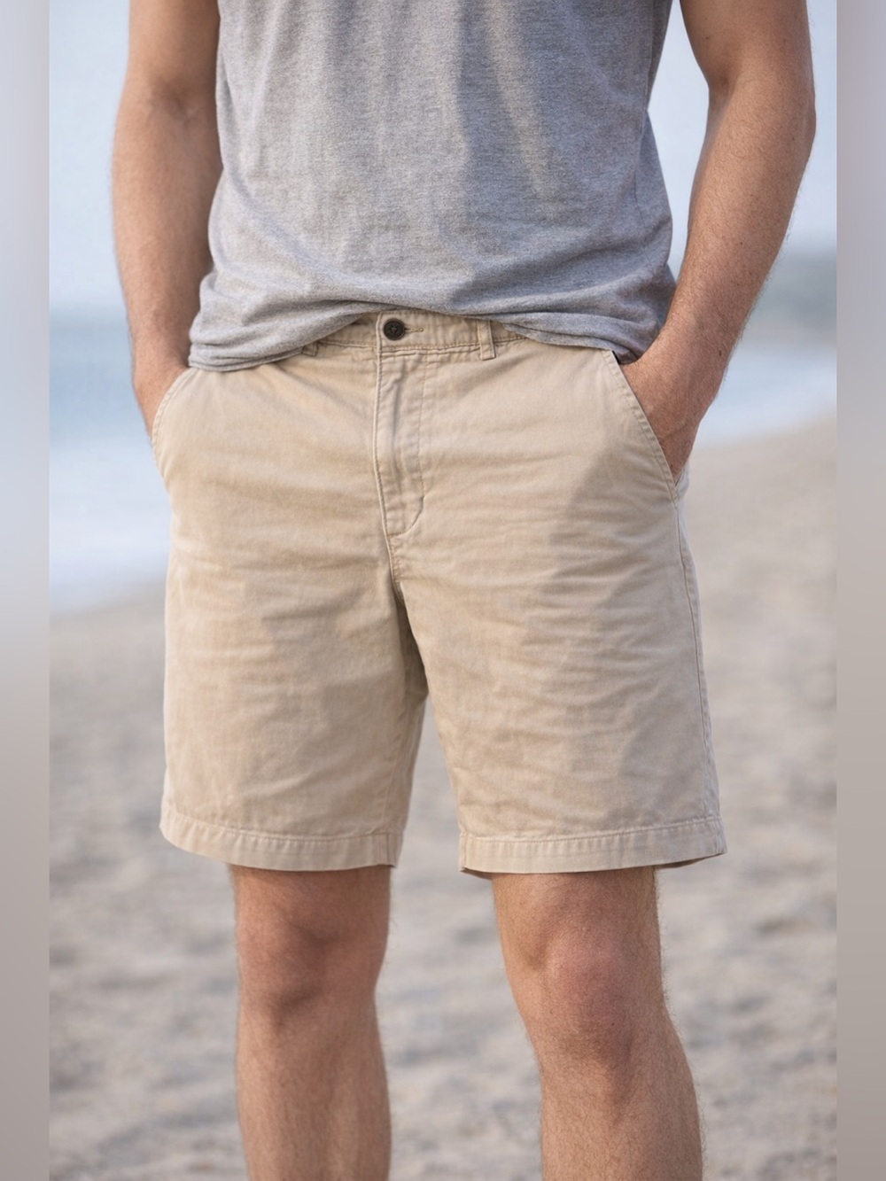 Abercrombie & Fitch Men’s Tan Flat‑Front Shorts Size 32 | Classic Vintage Chino
